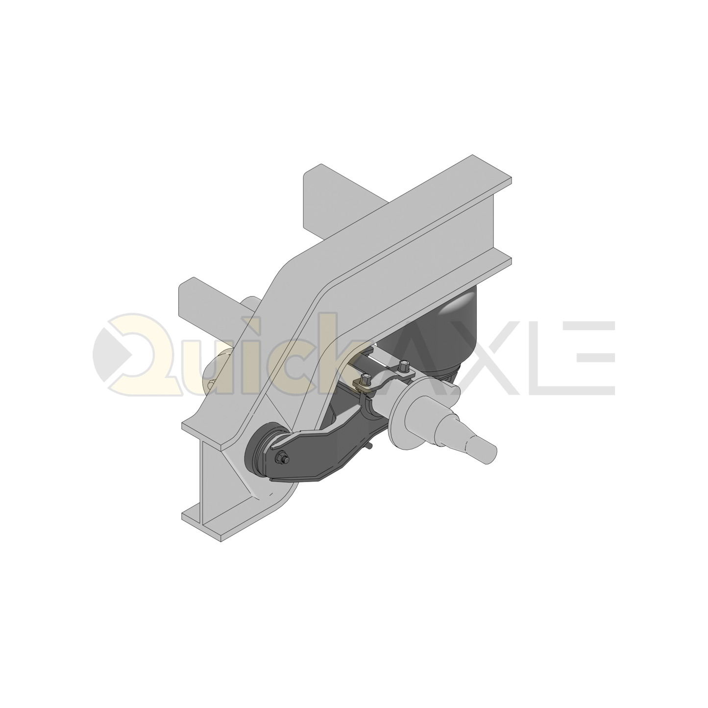 Ridewell RAR-260W Trailer Air Ride Suspension - Yoke Mount - Underslung - Non-Steerable - 25,000 lb Capacity - 2601208