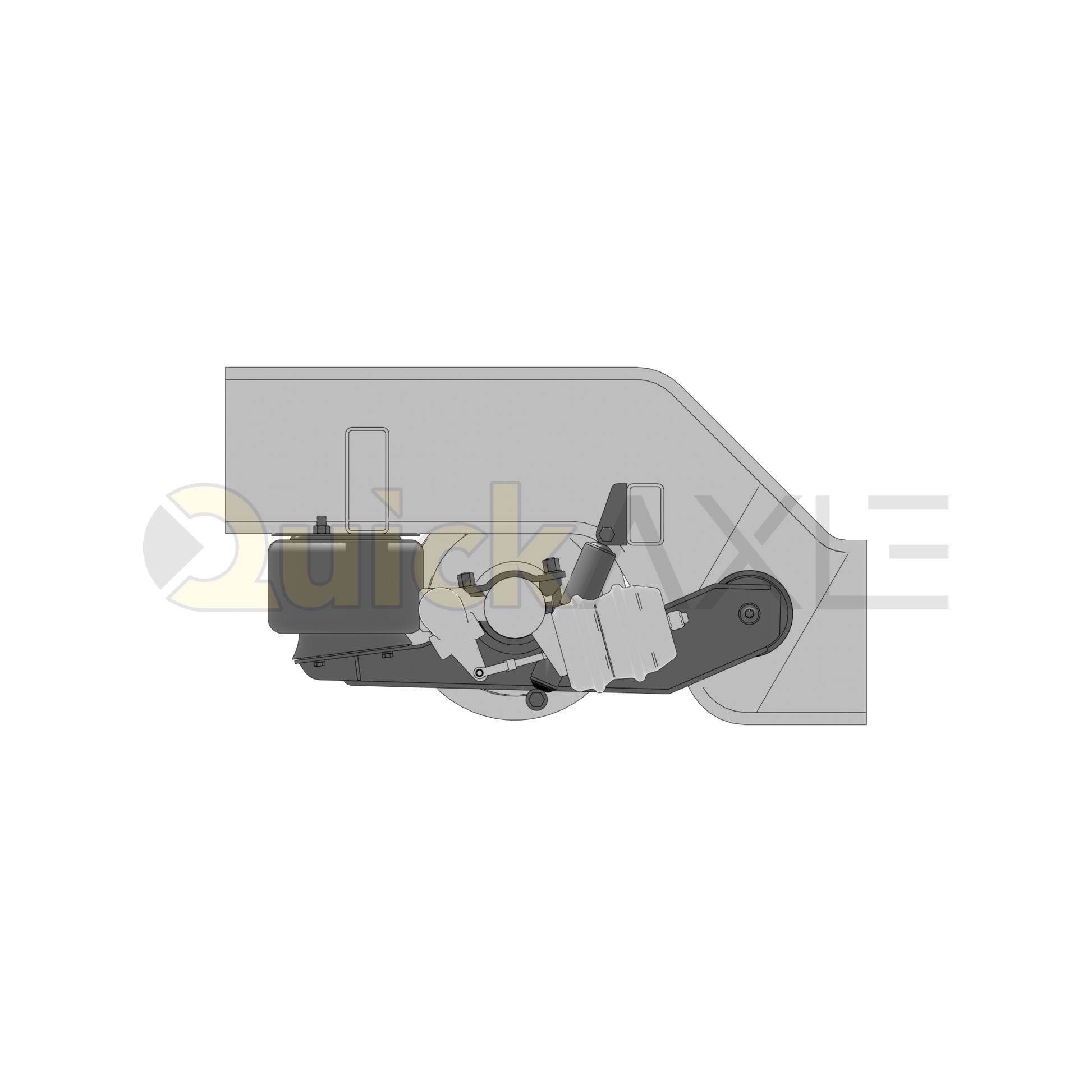 Ridewell RAR-260W Trailer Air Ride Suspension - Yoke Mount - Underslung - Non-Steerable - 25,000 lb Capacity - 2607206