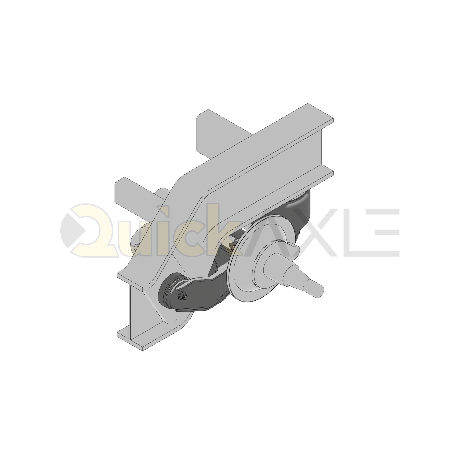 Ridewell RAR-260W Trailer Air Ride Suspension - Yoke Mount - Underslung - Non-Steerable - 25,000 lb Capacity - 2607206