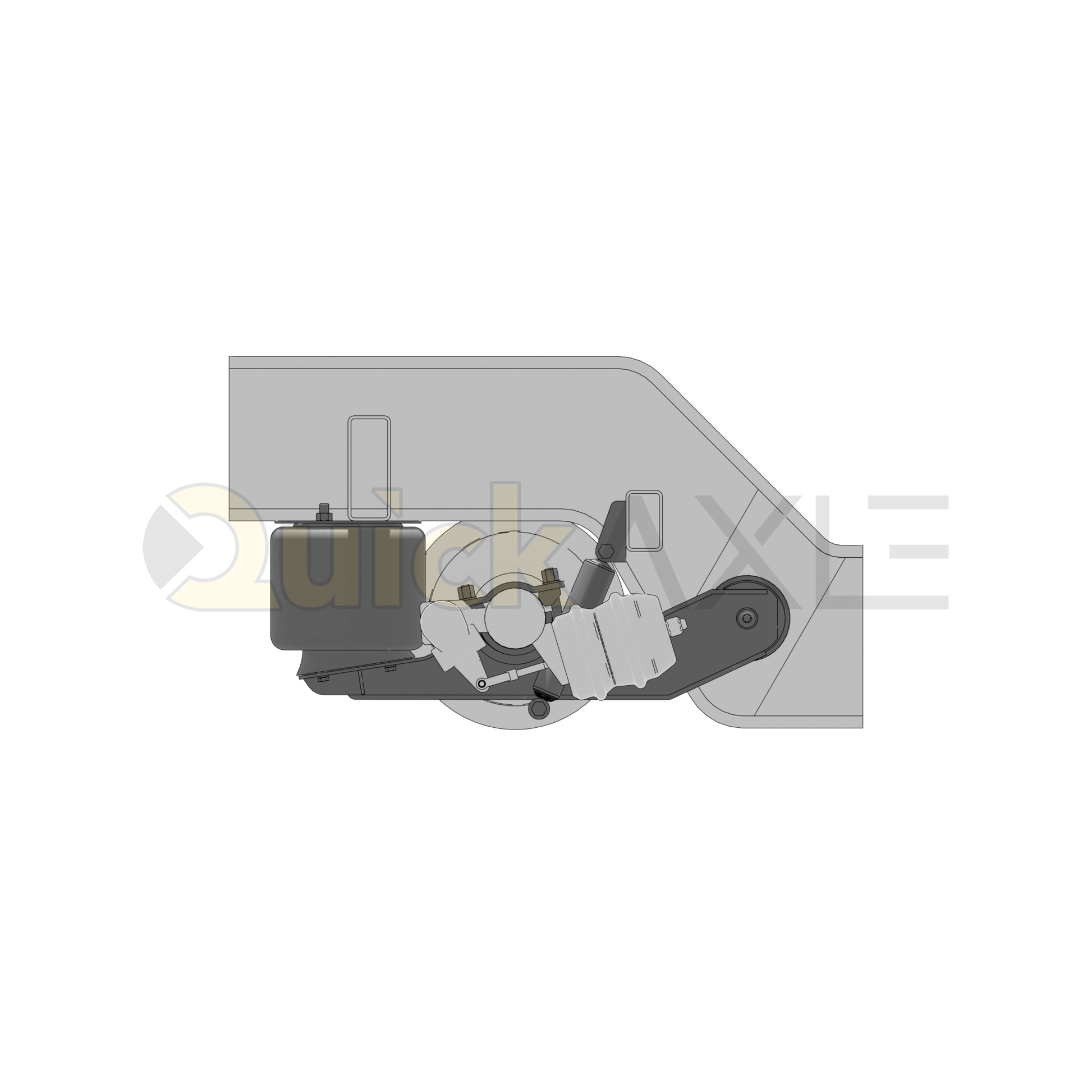 Ridewell RAR-260W Trailer Air Ride Suspension - Yoke Mount - Underslung - Non-Steerable - 25,000 lb Capacity - 2607208