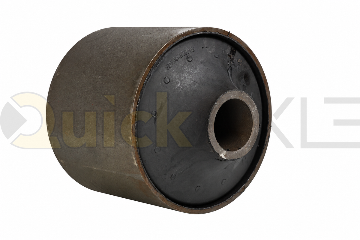 Tapered suspension bushing with a red identification mark and central sleeve.