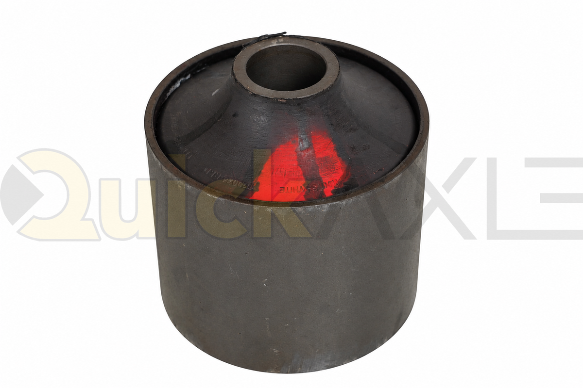 Tapered suspension bushing with a red identification mark and central sleeve.