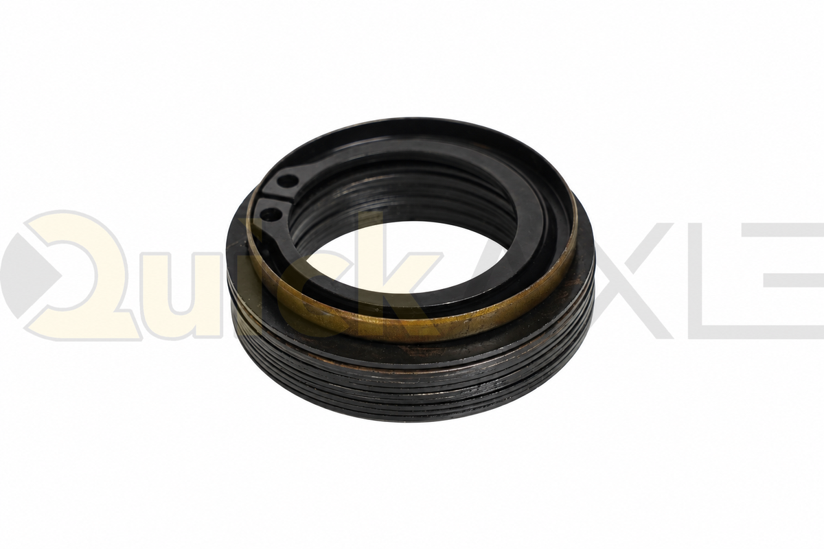 Circular seal viewed at an angle, showing the inner lip.