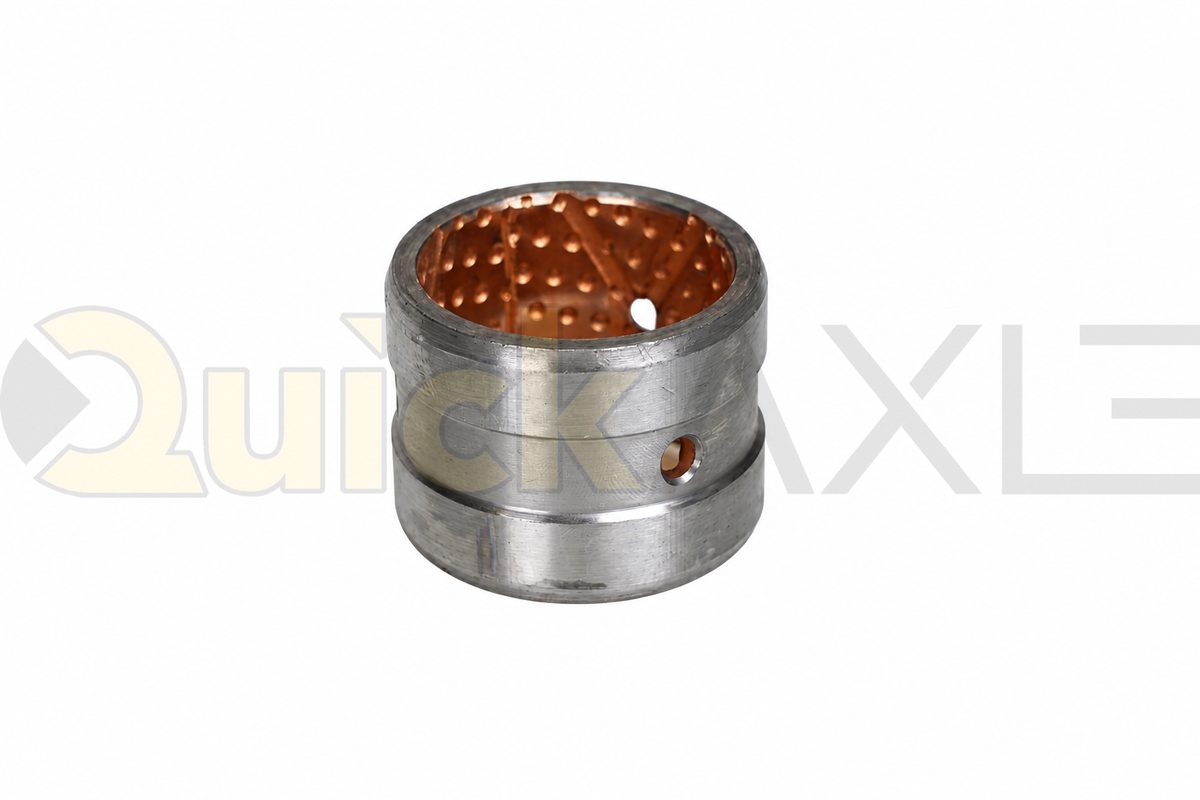 Cylindrical needle bearing viewed at an angle, showing the internal rollers.