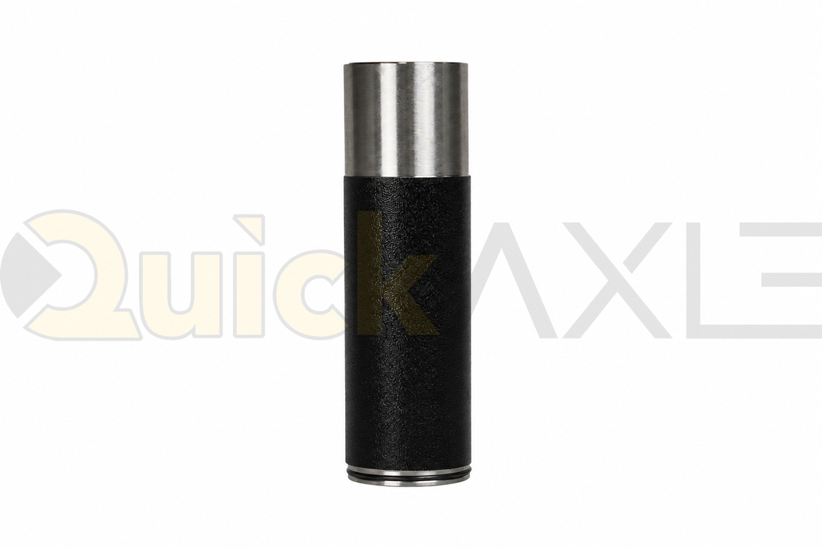Cylindrical camshaft component viewed from the closed end.