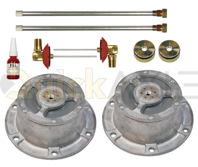 P.S.I. Tire inflation system Kit for single axle (TIS or MTIS) - Single Tire - N Spindle - Grease