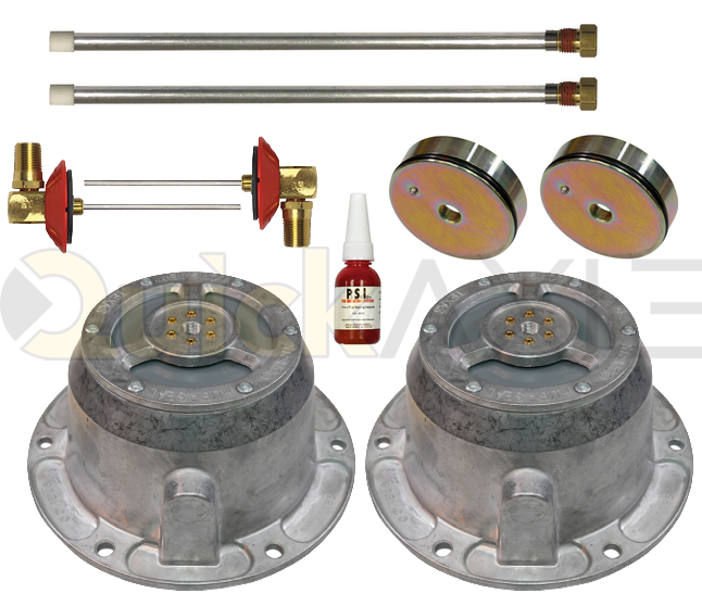 P.S.I. Tire inflation system Kit for single axle (TIS or MTIS) - Single Tire - P Spindle - Grease