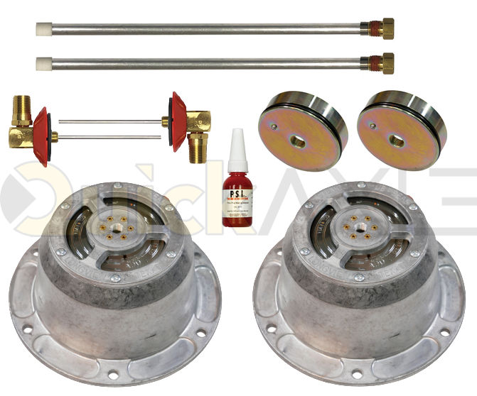 P.S.I. Tire inflation system Kit for single axle (TIS or MTIS) - Single Tire - P Spindle - Oil