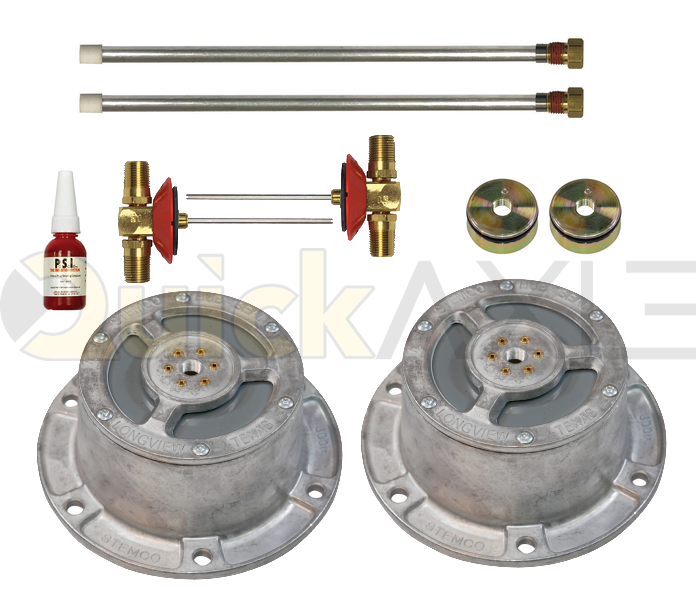 P.S.I. Tire inflation system Kit for single axle (TIS or MTIS) - Dual Tire - N Spindle - Grease