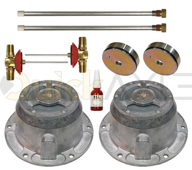 P.S.I. Tire inflation system Kit for single axle (TIS or MTIS) - Dual Tire - P Spindle - Grease