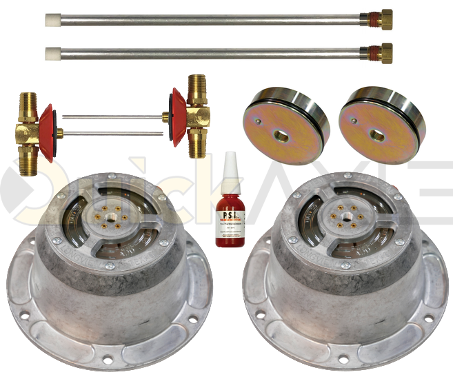 P.S.I. Tire inflation system Kit for single axle (TIS or MTIS) - Dual Tire - P Spindle - Oil