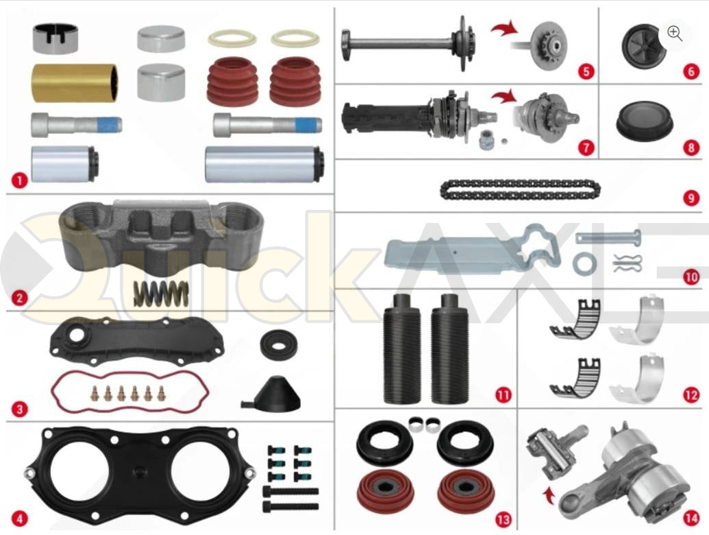 Caliper Repair Kit, BENDIX ADB22X-LT COMPLETE REPAIR SET, 710229
