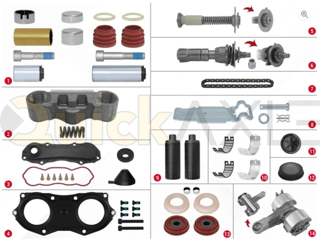 Caliper Repair Kit, BENDIX ADB22X 0° COMPLETE REPAIR SET, 710231