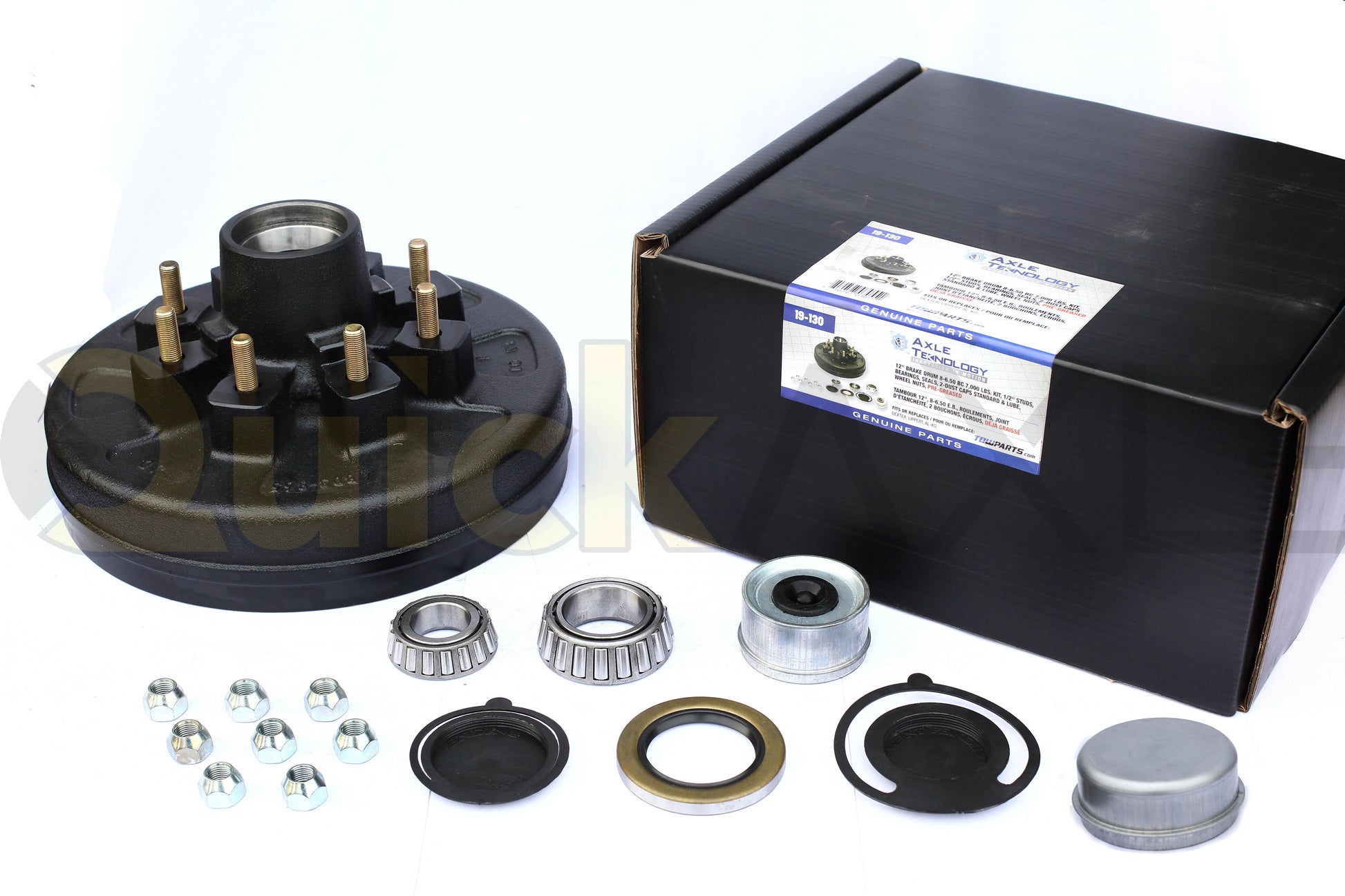 GENUINE AXLETEK 12IN BRAKE DRUM 86.50 BC 7K KIT 1/2IN STUD  BOXED - Axletek #18-130
