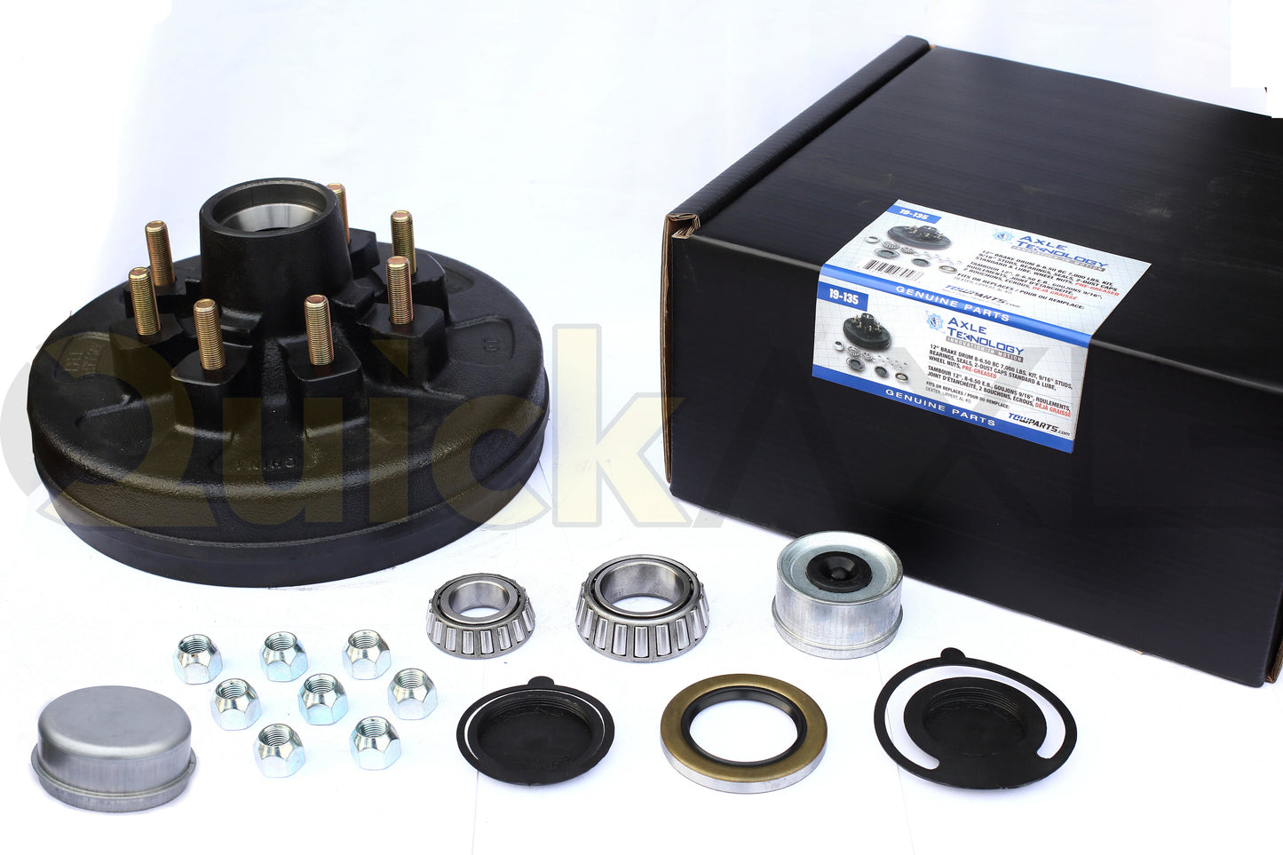 GENUINE AXLETEK 12IN BRAKE DRUM 86.50 BC 7K KIT 9/16 STUD  BOXED - Axletek #18-135