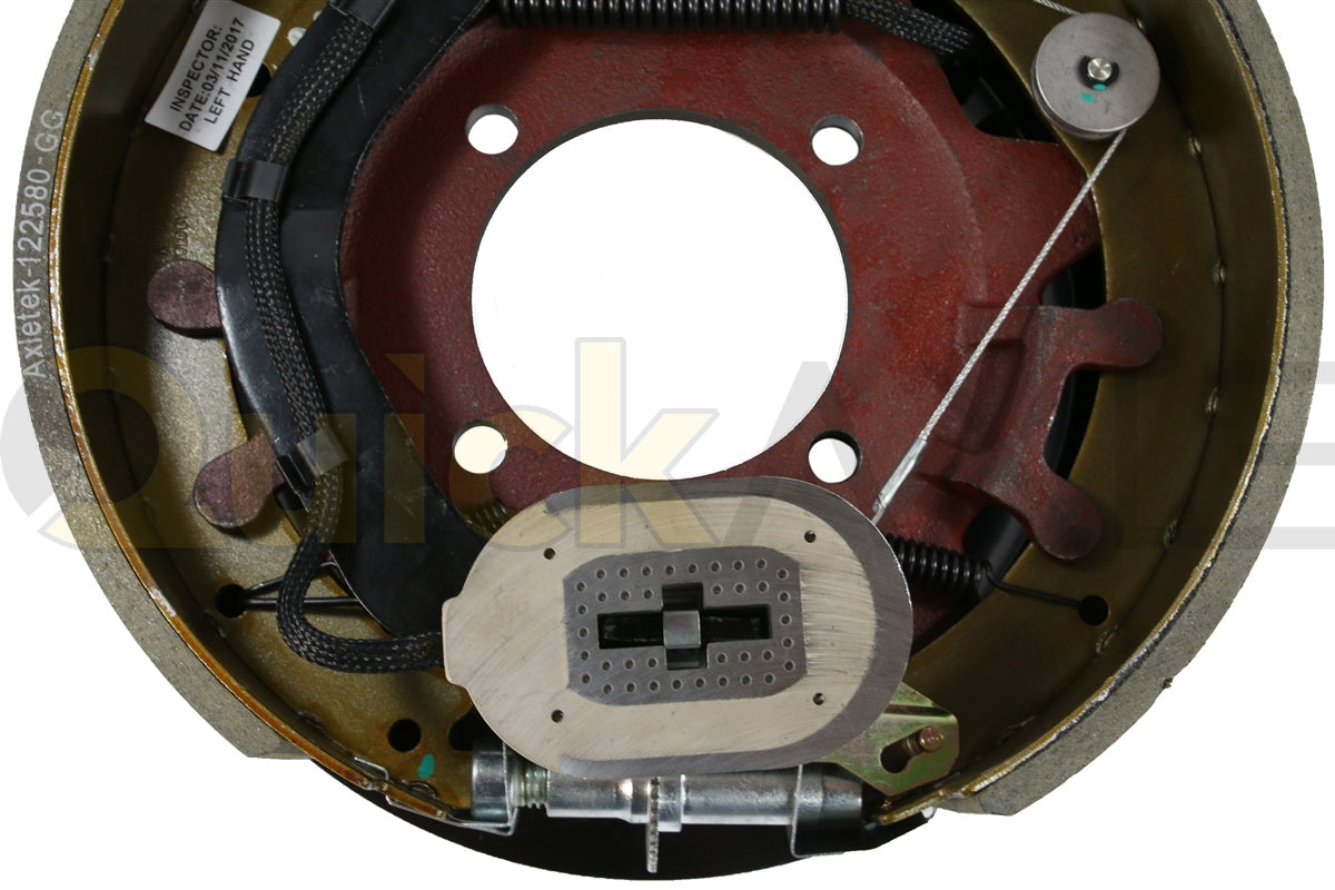 ELECTRIC BRAKE 8K 12 1/4IN X 3 3/8IN 4 HOLES DUST SHIELD LEFT - Axletek #B1208E-11