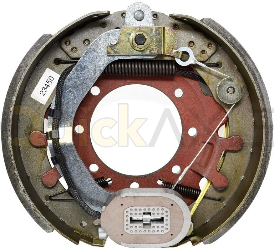 ELECTRIC BRAKE 10K GD 121/4IN X 33/8IN 7 HOLES DUST SHIELD LEFT - Axletek #B1210E-11