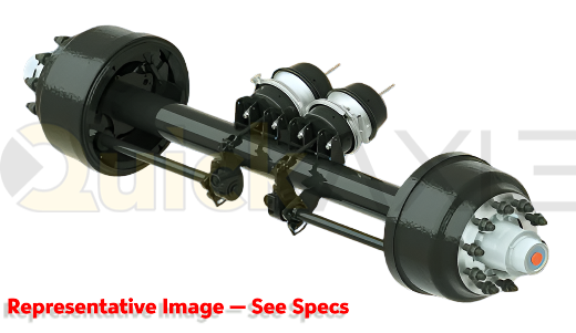 Drum Brake Axle Assembly, 71.5 Axle Track, 16.5x7.0 Brakes, 25k Beam, Straight Beam With 5 in Dia and N Spindle 1641334B009