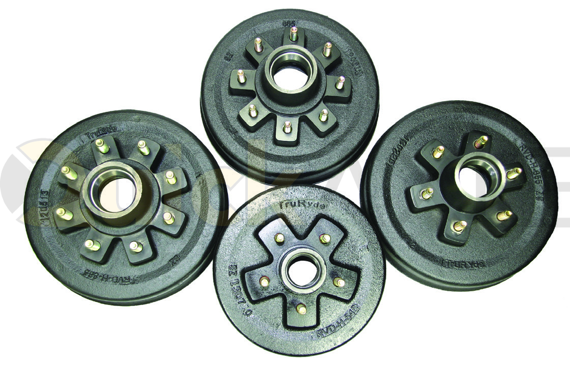BRAKE DRUM 7.0K 86.5IN BC 9/16 STUDS CUPPED PAINTED STUDDED RAW - TRP #RVD-H-865-916