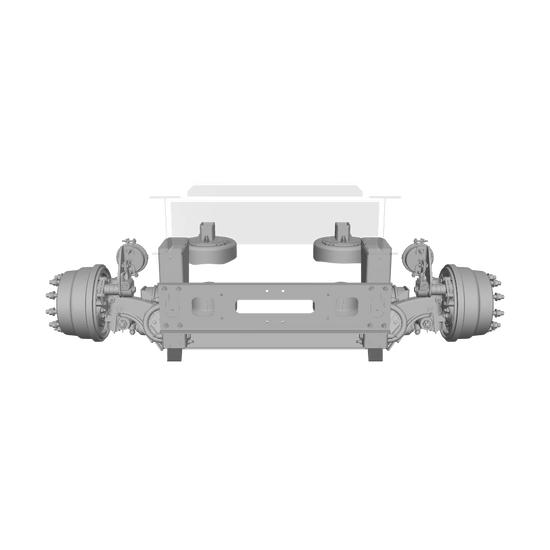Ridewell RSS-233MMT 13.2K Truck Lift Axle Suspension - Self-Steer with Steer Locks - Weld-On - Drum Brake - 2339155S