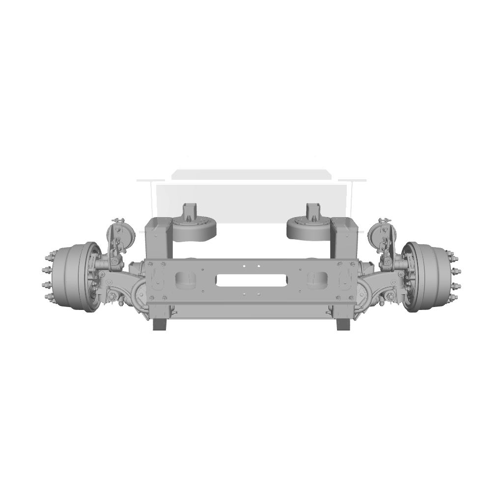Ridewell RSS-233MMT 13.2K Truck Lift Axle Suspension - Self-Steer with Steer Locks - Weld-On - Drum Brake - 2339155S